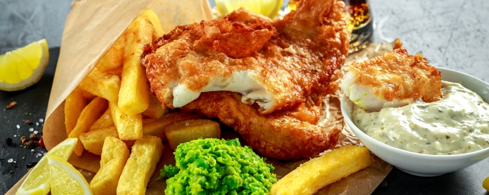 Beer Battered Cod with Lobster Flavoured Tartar Sauce