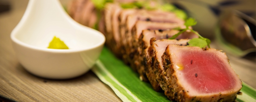 Seared Teriyaki Tuna with Wasabi Tartare Sauce