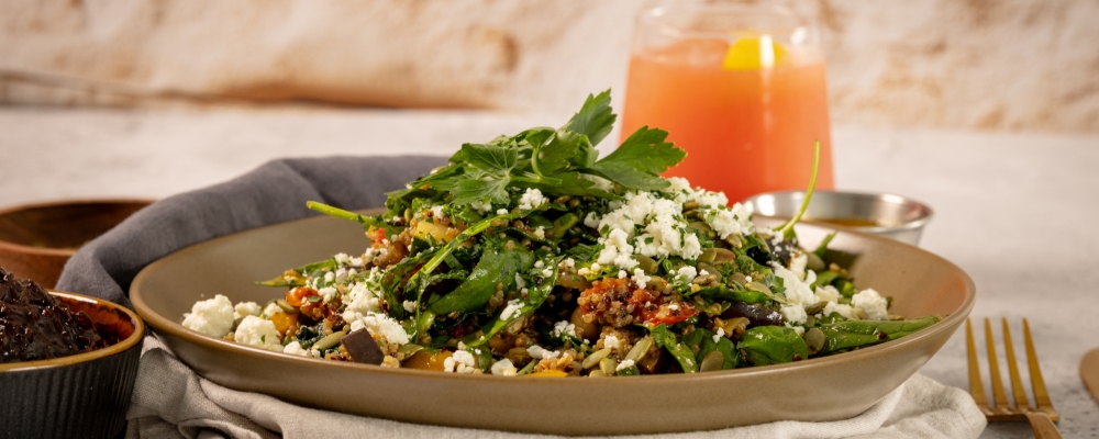 Charred Vegetable and Onion Chutney Power Salad