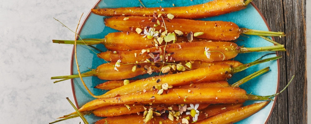 Harissa and Maple Roasted Baby Carrots