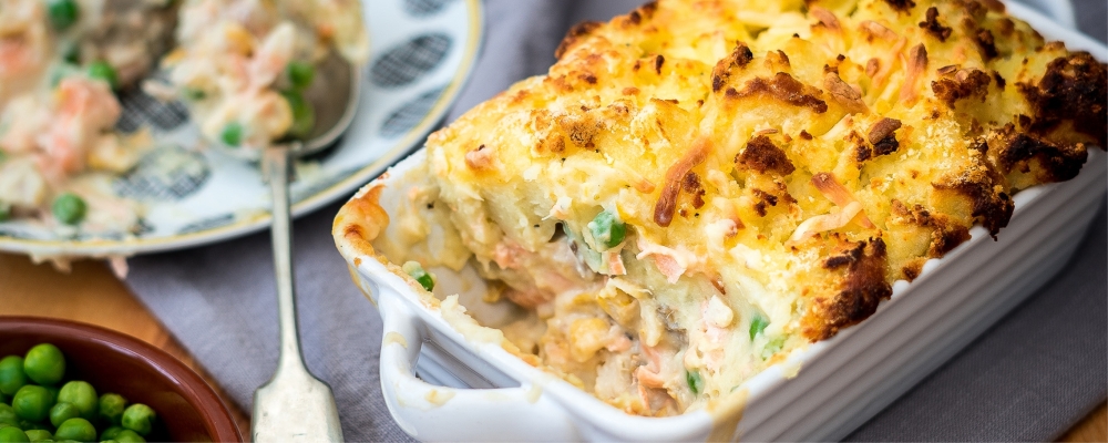 Fish Pie with Smoke Cheese Potato Crust