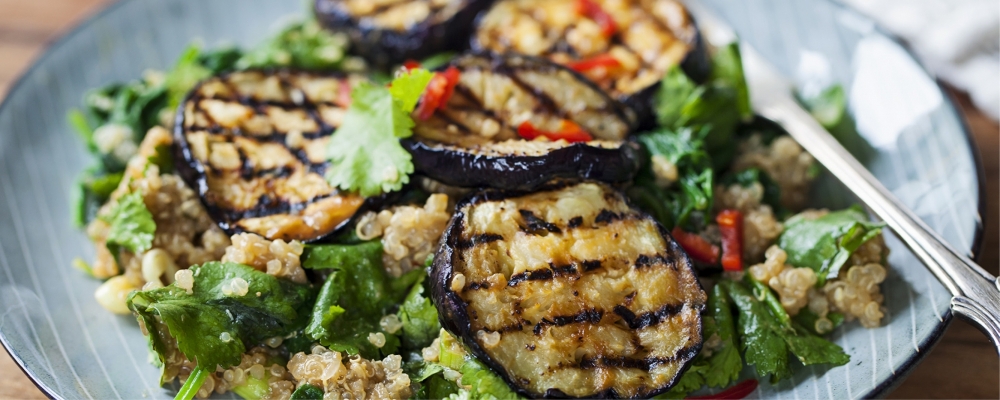 Charred Aubergine Mexican Salad