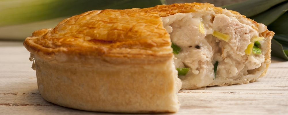 Turkey, Ham, Leek and Mushroom Pie