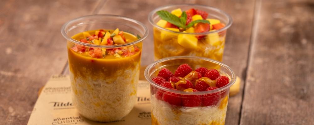 Mixed Fruit Crème Anglaise Rice Pudding