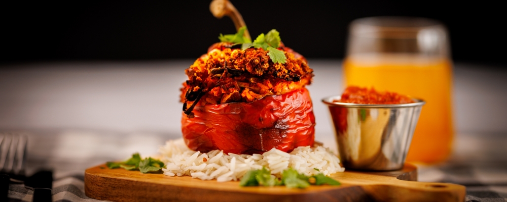 Tikka Inspired Rice Stuffed Peppers