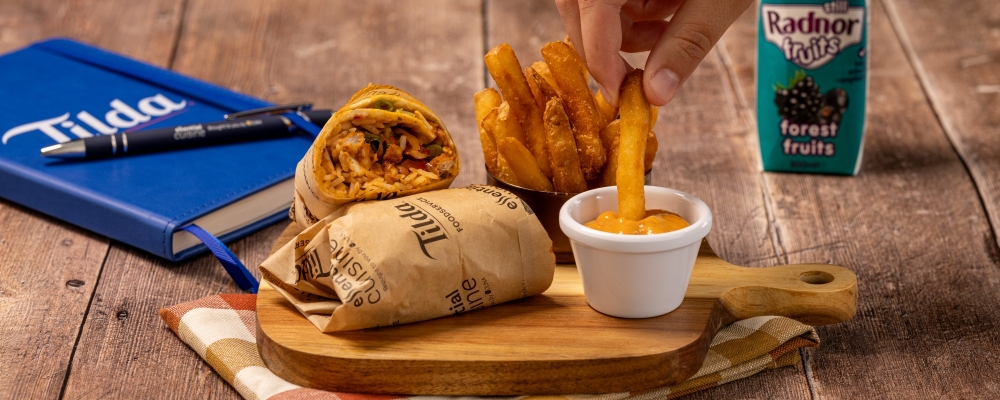 Indian Spiced Burrito with Curry Drizzle