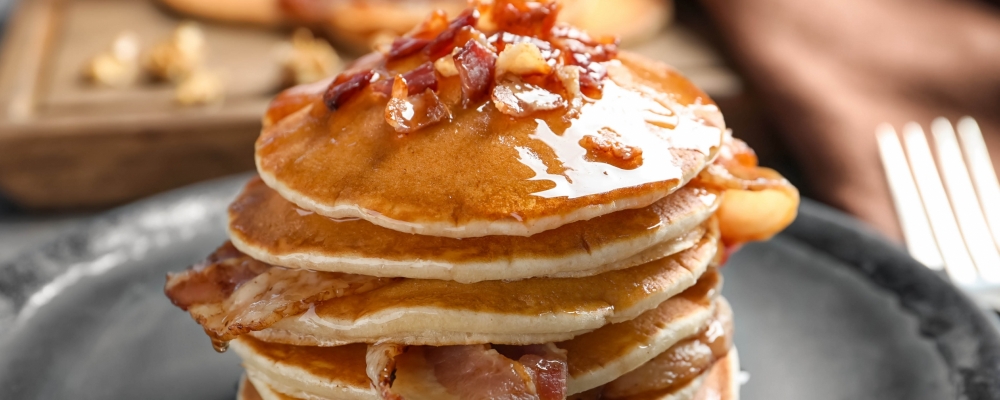 Beer and bacon pancakes 