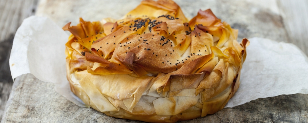 Braised Persian Lamb, Apricot, Feta and Filo Pastry Pie