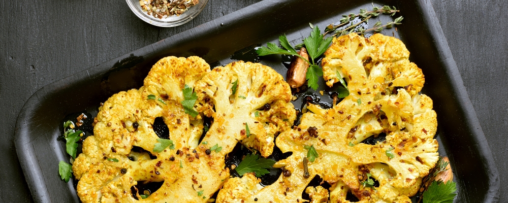 Basil cauliflower steaks