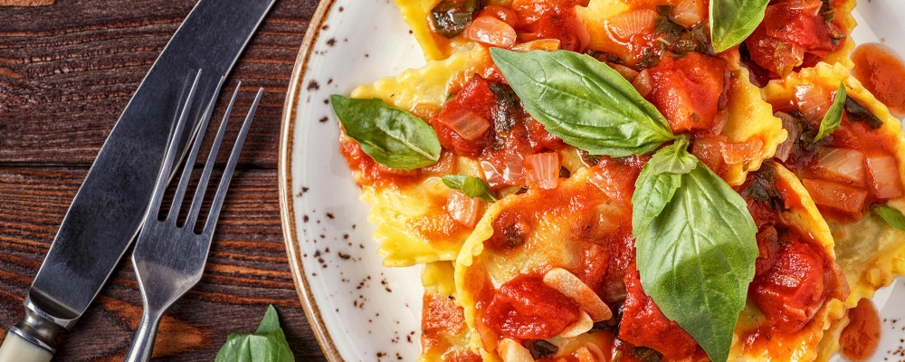 Deep Fried Red Pepper and Goats Cheese Ravioli