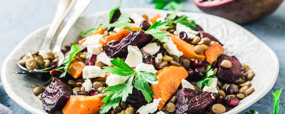 Roasted Sweet Potato and Lentil Salad