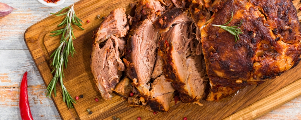 Pot-roasted Shoulder of Pork with an Apple, Celery and Potato Bake