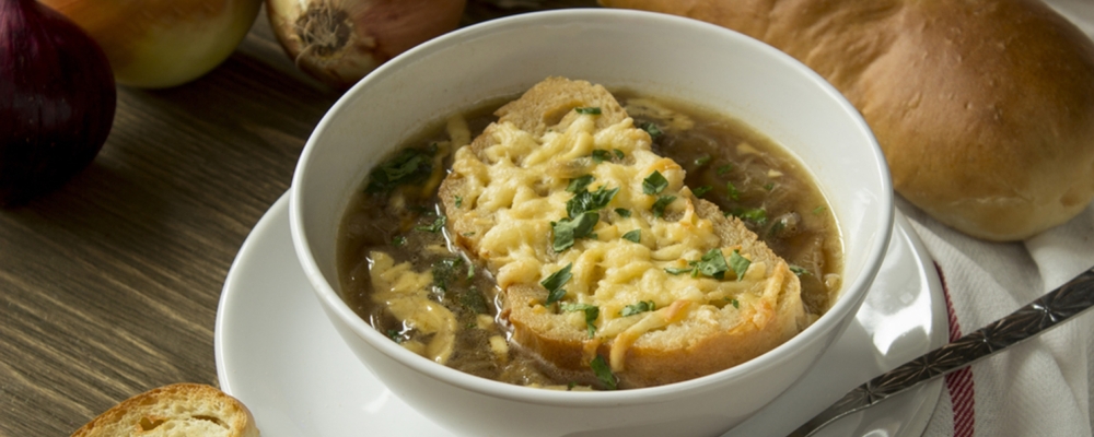 French Onion Soup with Gruyere Croutes