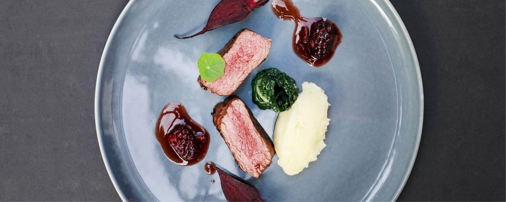 Venison Loin Medallions with a Blackberry, Gin and Port Jus