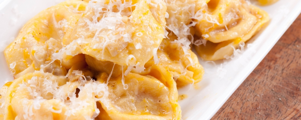 Pumpkin and Ricotta Tortellini with Squash and Sage Velouté 