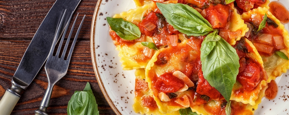 Deep Fried Red Pepper and Goats Cheese Ravioli