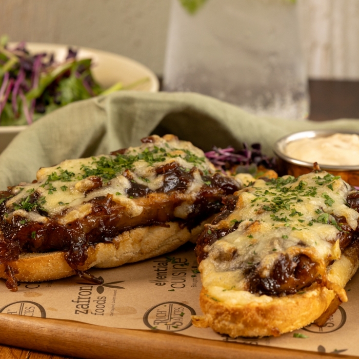 Ale Glazed Sausage and Onion Melt