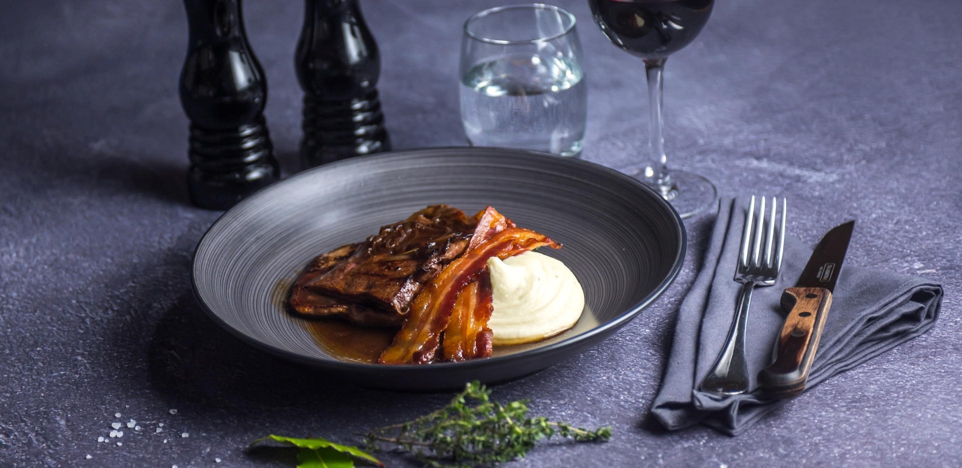 Calves Liver with Crisp Pancetta and a Caramelised Red Onion Gravy