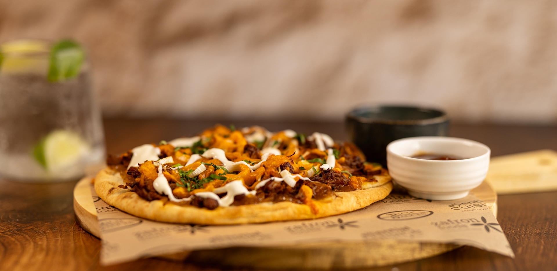 Caramelised Onion BBQ Pulled Pork Flatbread