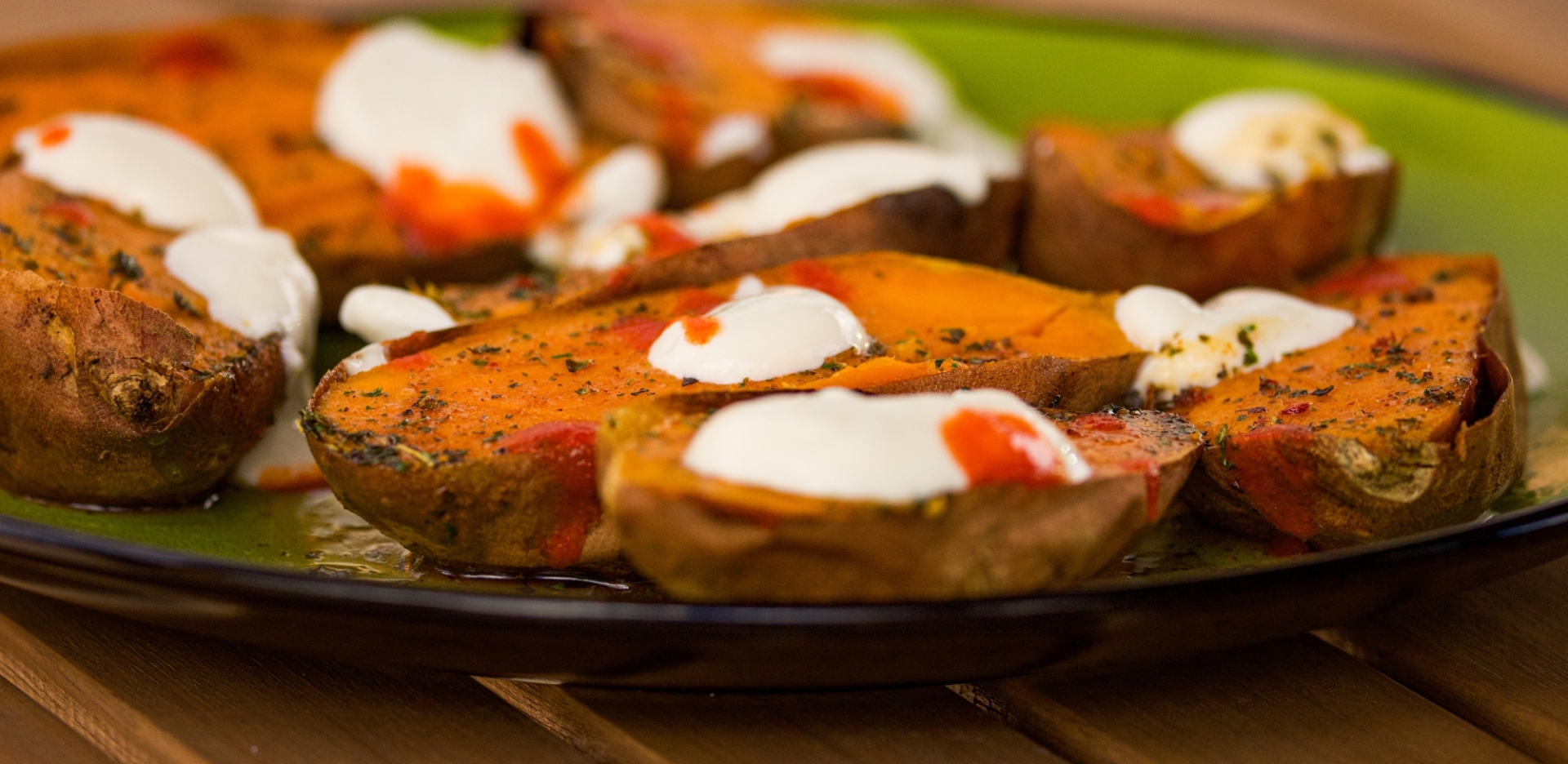 Charcoal Sweet Potato with Maple Zesty Butter &amp; Cr&egrave;me Fraiche