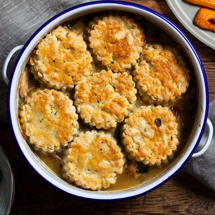 Ham and Mushroom Cobbler