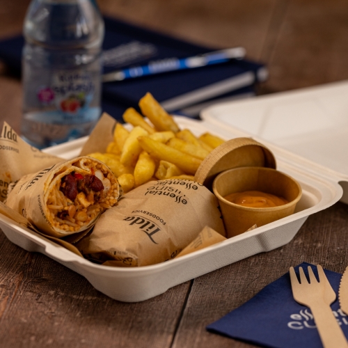 Indian Spiced Burrito with Curry Drizzle