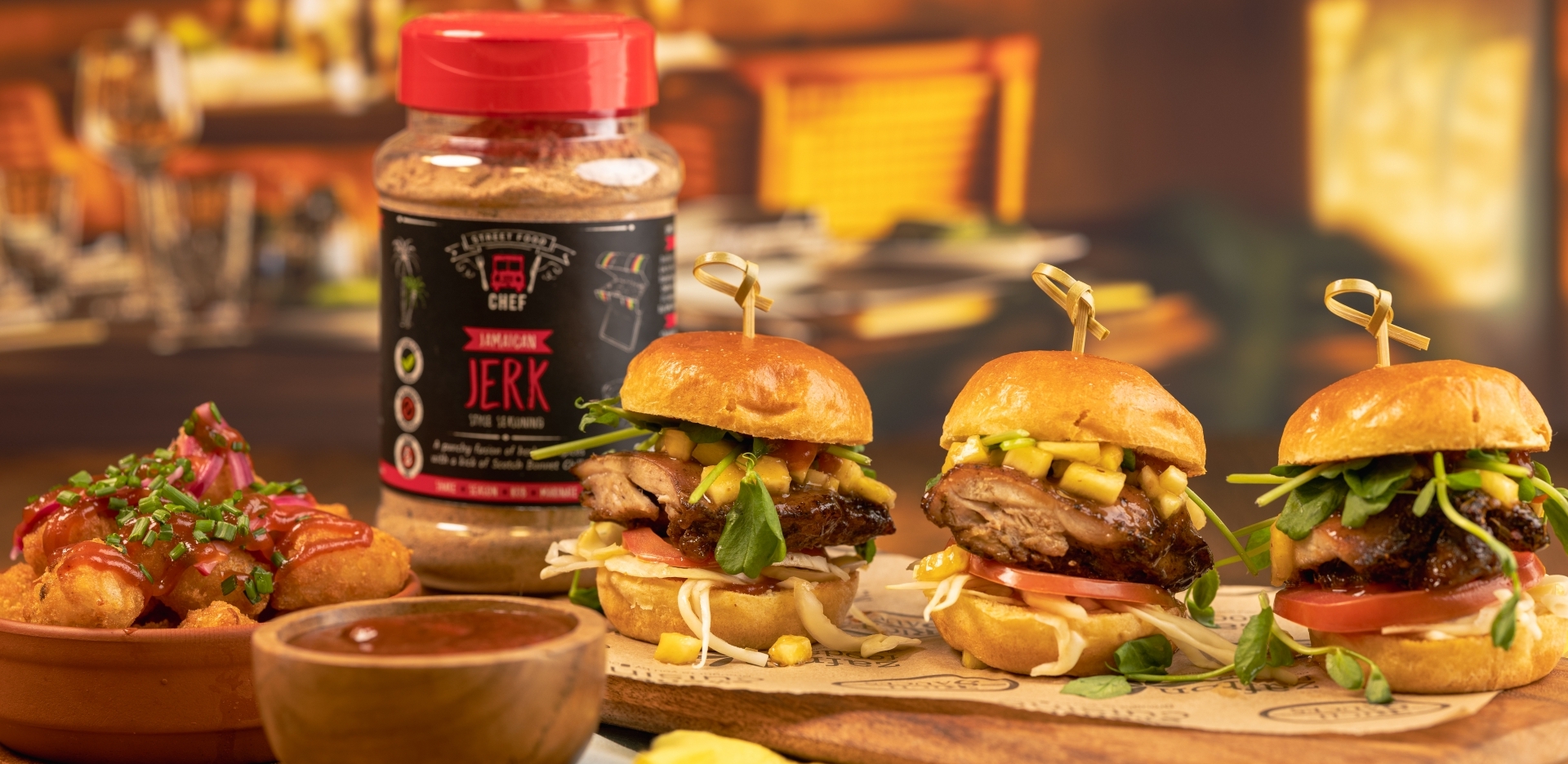 Jerk Hot Honey Chicken Sliders
