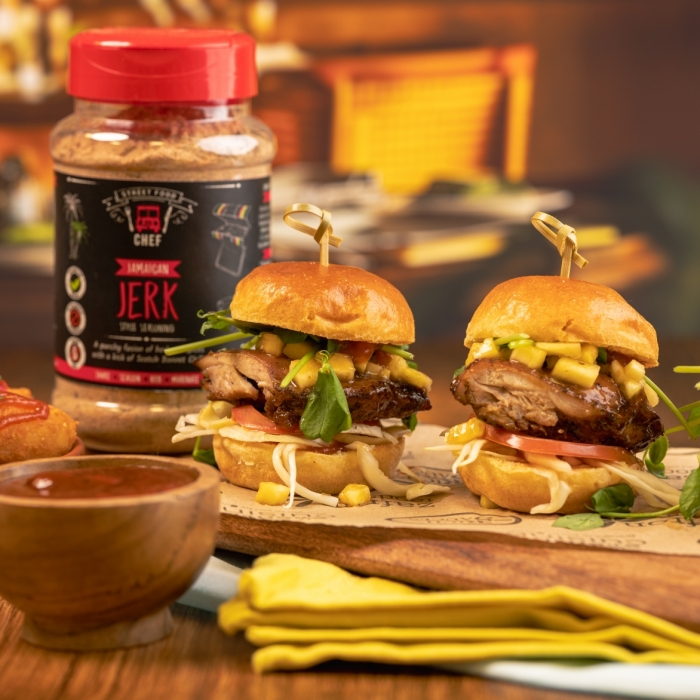Jerk Hot Honey Chicken Sliders