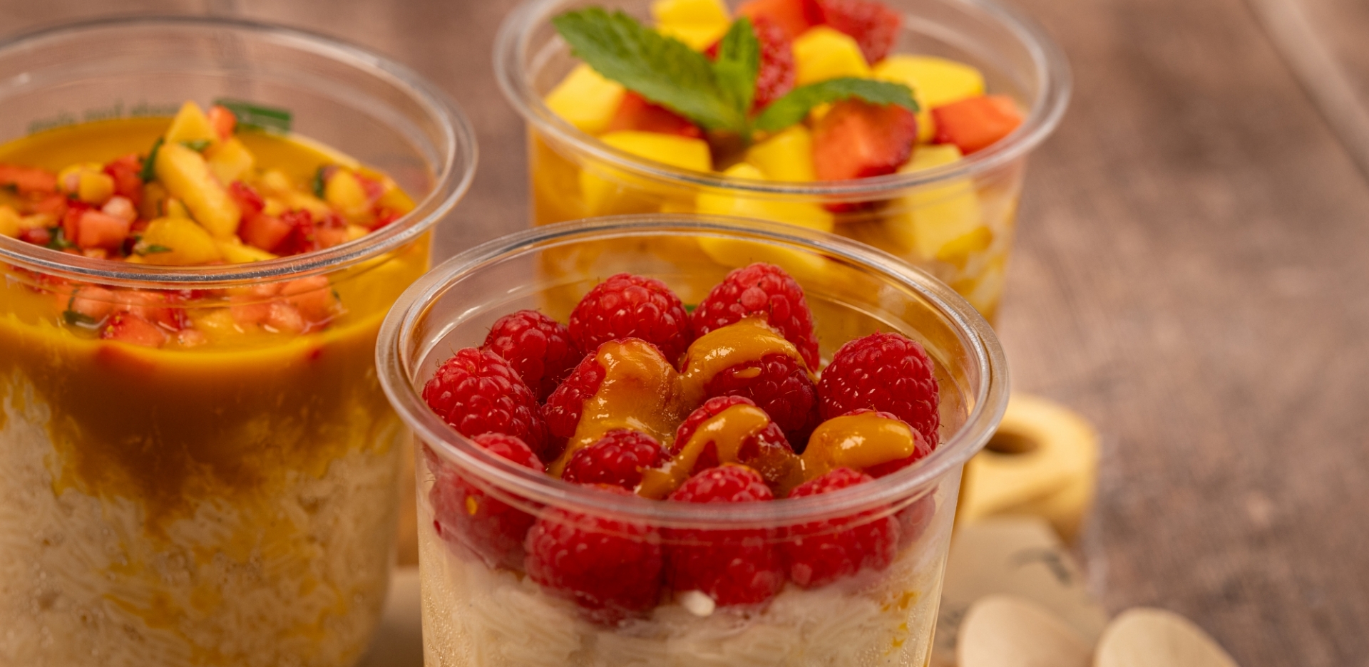 Mixed Fruit Cr&egrave;me Anglaise Rice Pudding