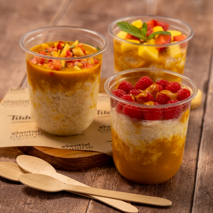 Mixed Fruit Crème Anglaise Rice Pudding