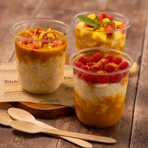 Mixed Fruit Cr&egrave;me Anglaise Rice Pudding