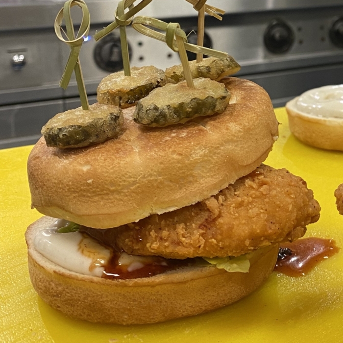Pickle Brined Chicken Burger