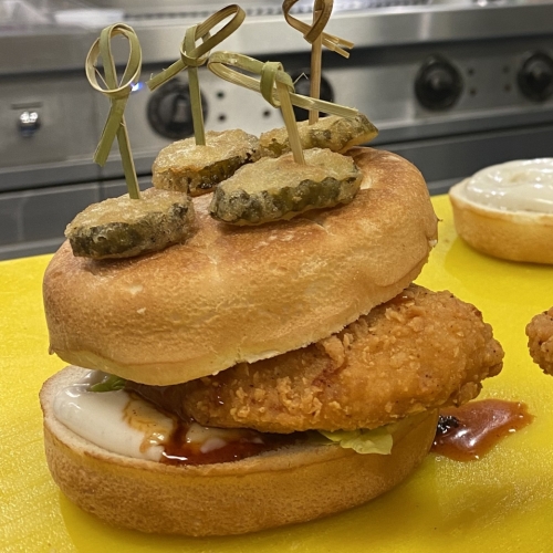 Pickle Brined Chicken Burger