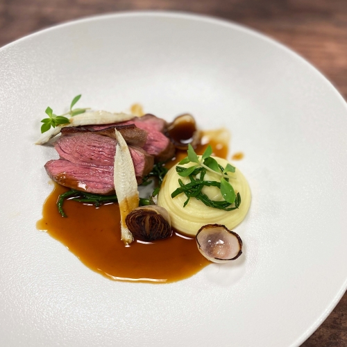 Romney Marsh Lamb Rump, Pomme Puree, Samphire and Anchovies