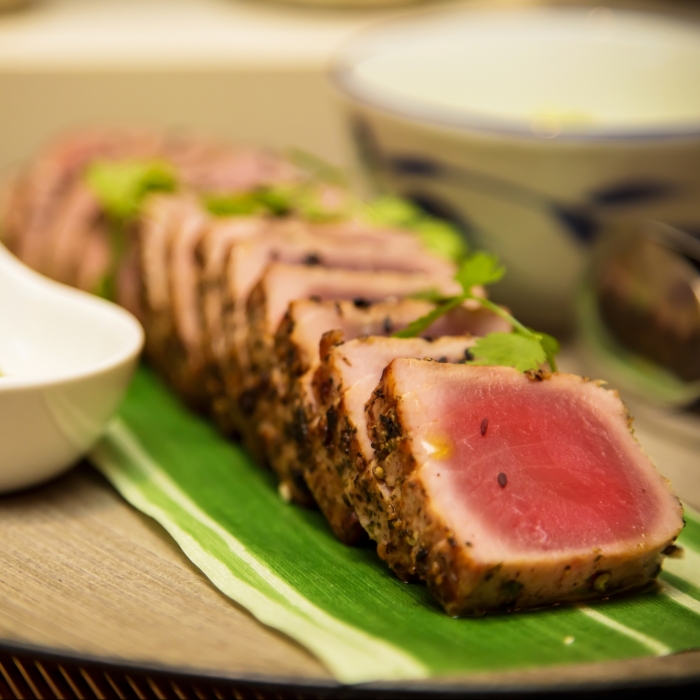 Seared Teriyaki Tuna, Wasabi Tartare Sauce