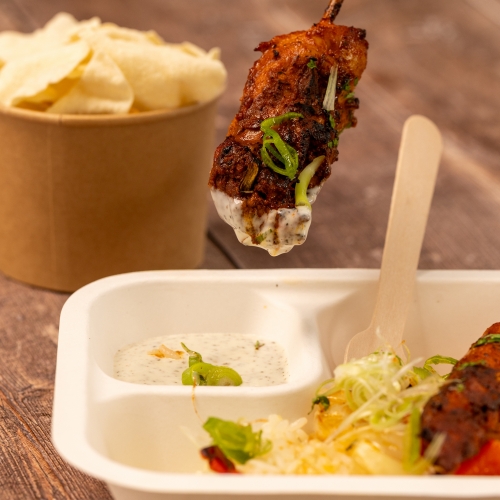 Tandoori Chicken Skewers with Smoked Onion Rice