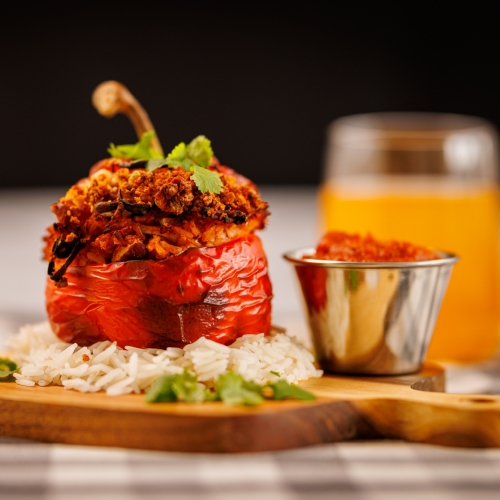 Tikka Inspired Rice Stuffed Peppers