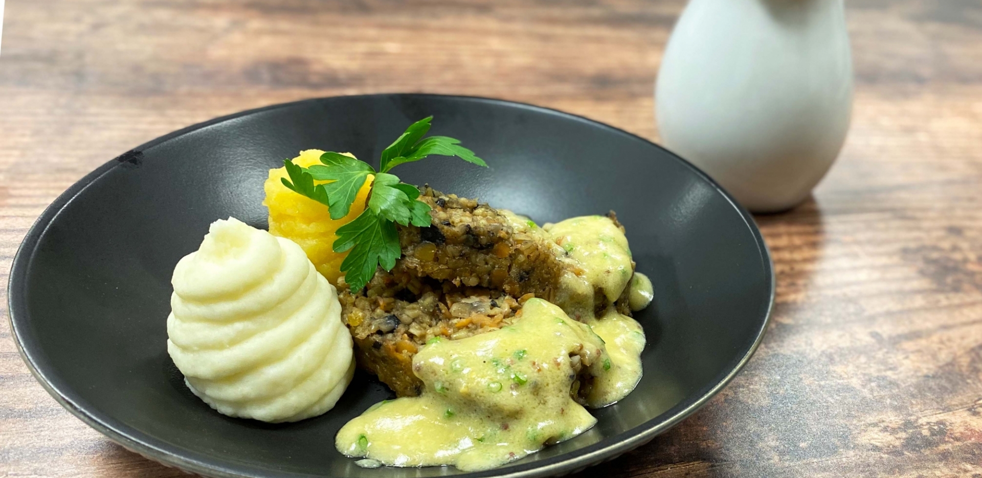 Vegan Haggis with Whisky Sauce