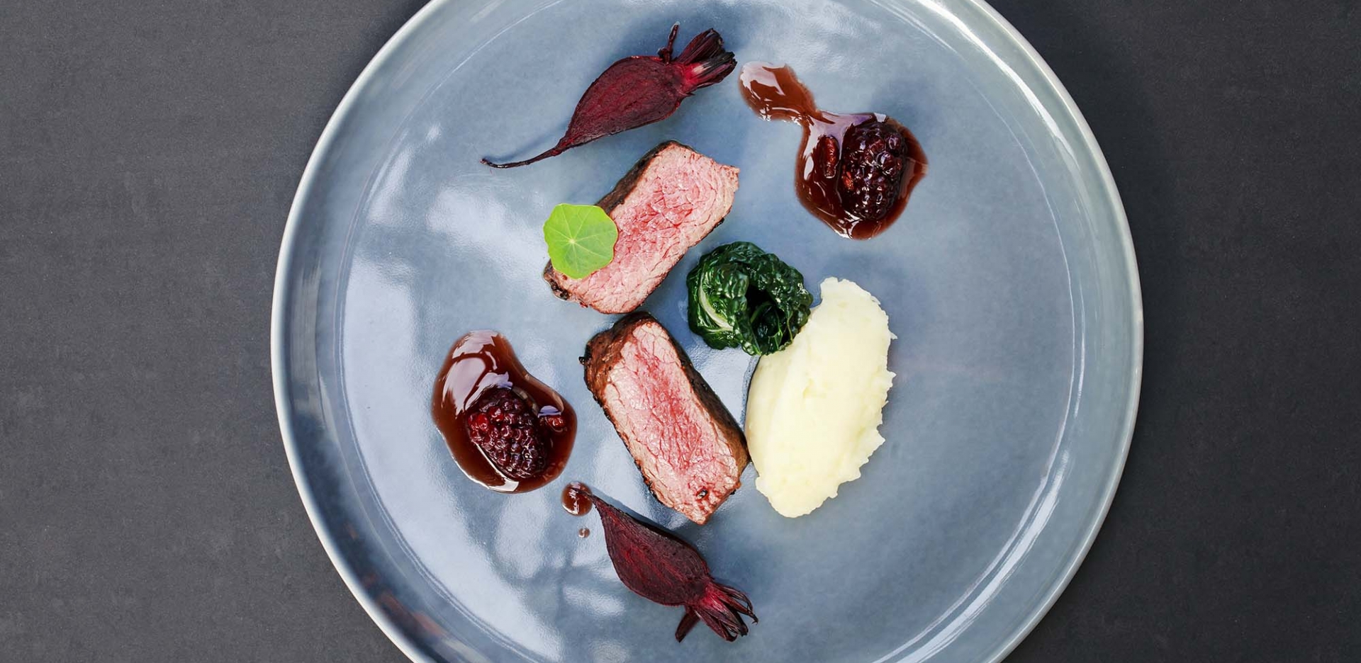 Venison Loin Medallions with a Blackberry, Gin and Port Jus