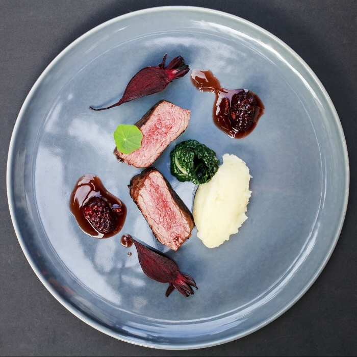 Venison Loin Medallions with a Blackberry, Gin and Port Jus