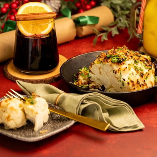 Whole Roasted Cauliflower Cheese 