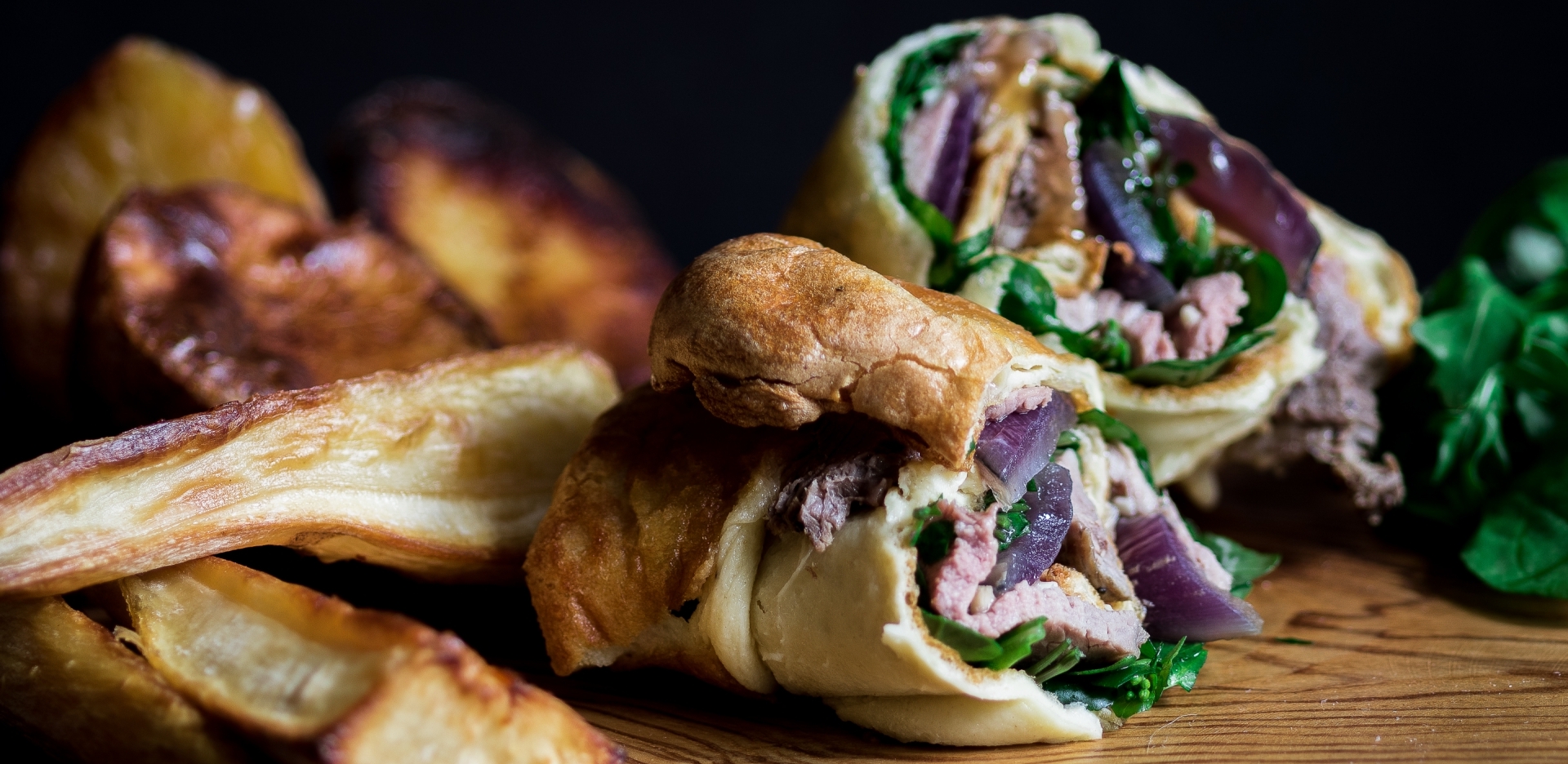 Yorkshire Pudding Wrap with Beef Gravy Dip